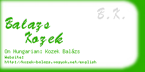balazs kozek business card